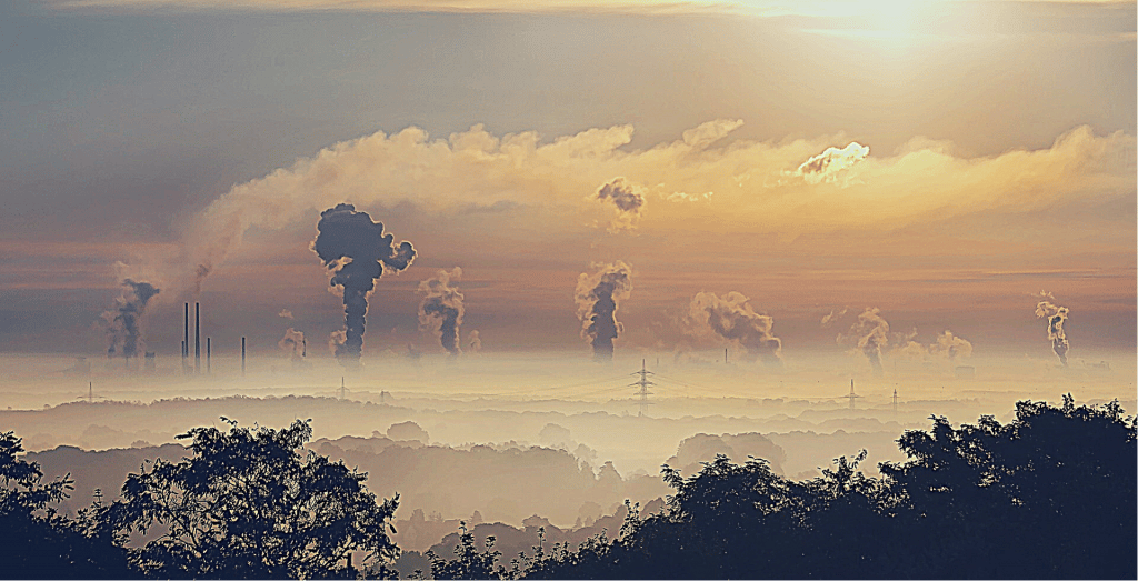 Industrie, Sonnenaufgang, Nebel