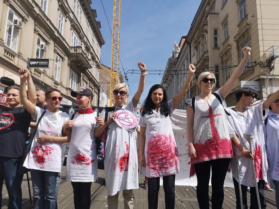 Der "Rote Widerstand" gegen den sogenannten "Marsch fürs Leben", 2019.