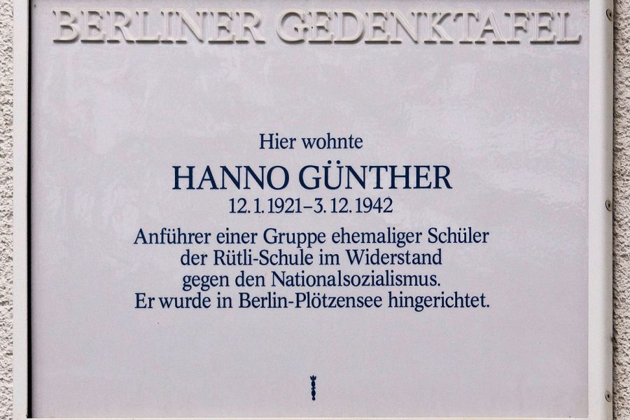 Gedenktafel für Hanno Günther in Berlin-Britz
