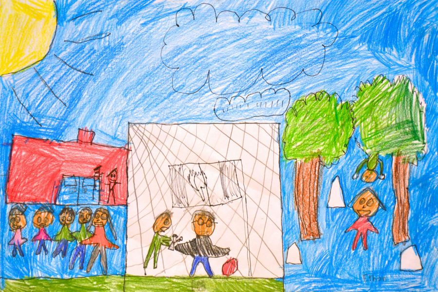 Kinderzeichnung Schule