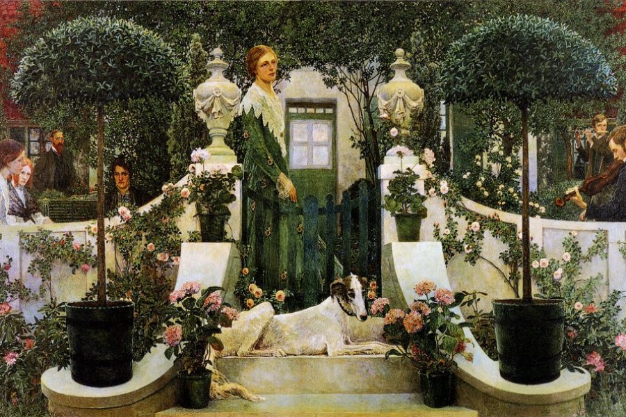 Das Gemälde „Sommerabend“ von Heinrich Vogeler wurde auch bei der 2022er Jubiläumsausstellung in Worpswede gezeigt.