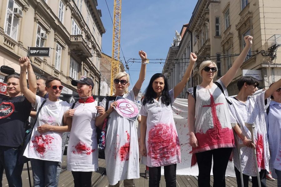 Der "Rote Widerstand" gegen den sogenannten "Marsch fürs Leben", 2019.