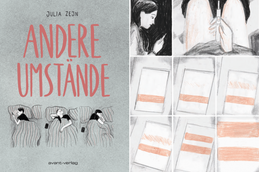 Buchcover und Auszug "Andere Umstände" von Julia Zejn