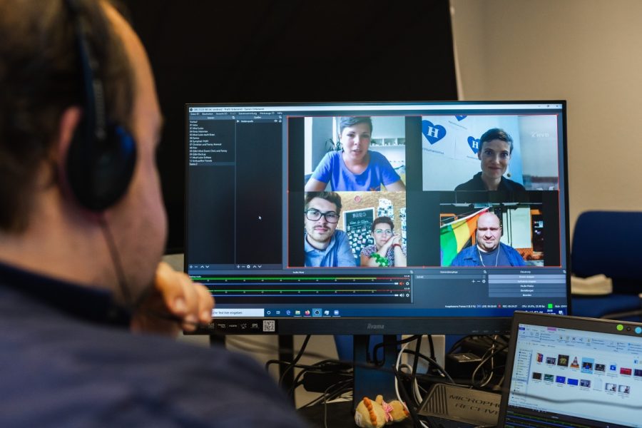 Videokonferenz bei der digitalen Welthumanist*innenwoche des HVD Berlin-Brandenburg, 2020.