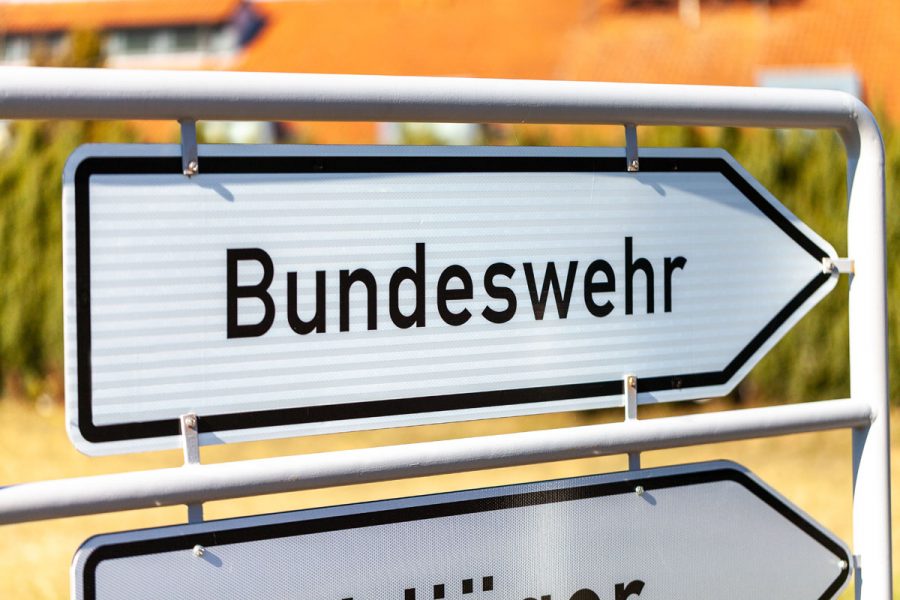 german Bundeswehr sign near a barrack. Bundeswehr means German armed forces