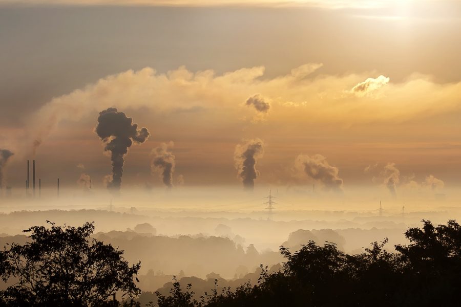 Industrie, Sonnenaufgang, Nebel