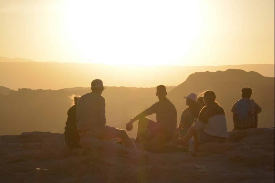 menschen sonnenuntergang