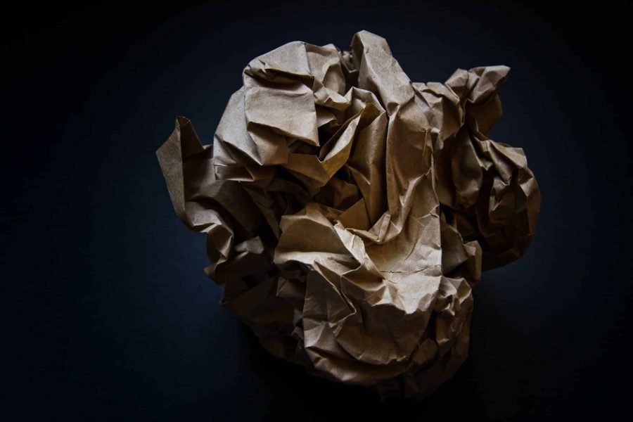 zerknülltes Papier